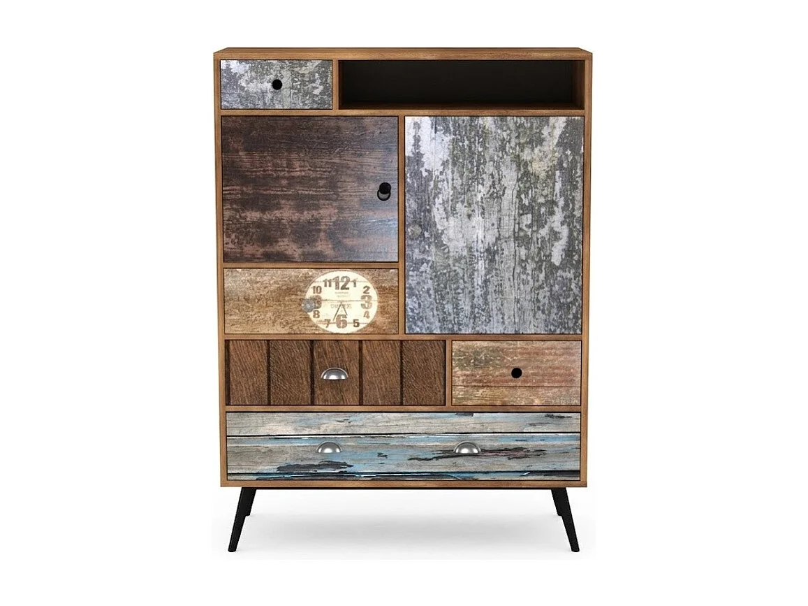 Buffet haut industriel multicolore Alto