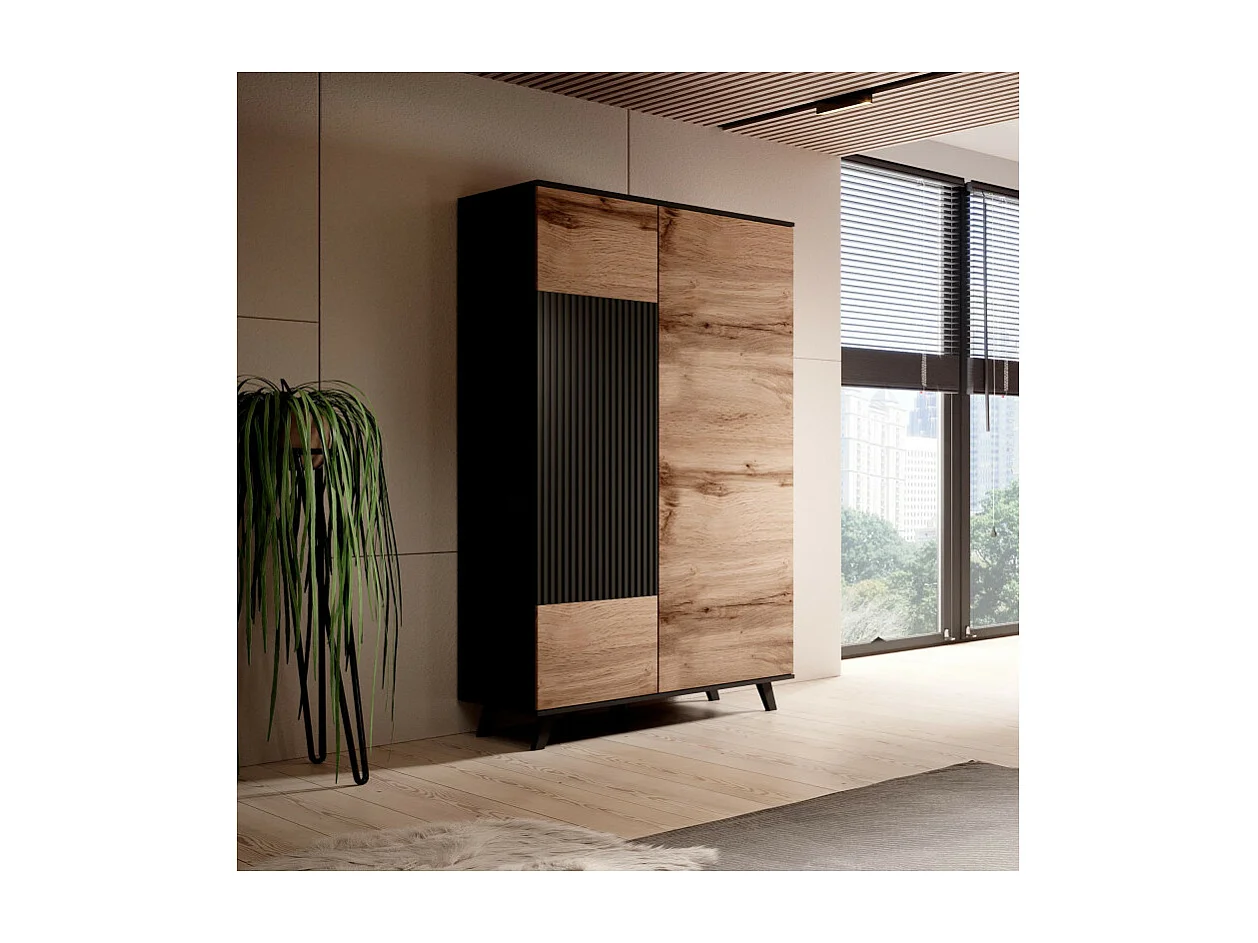 Tablero alto 90x182 cm aspecto negro y roble wotan PUMP