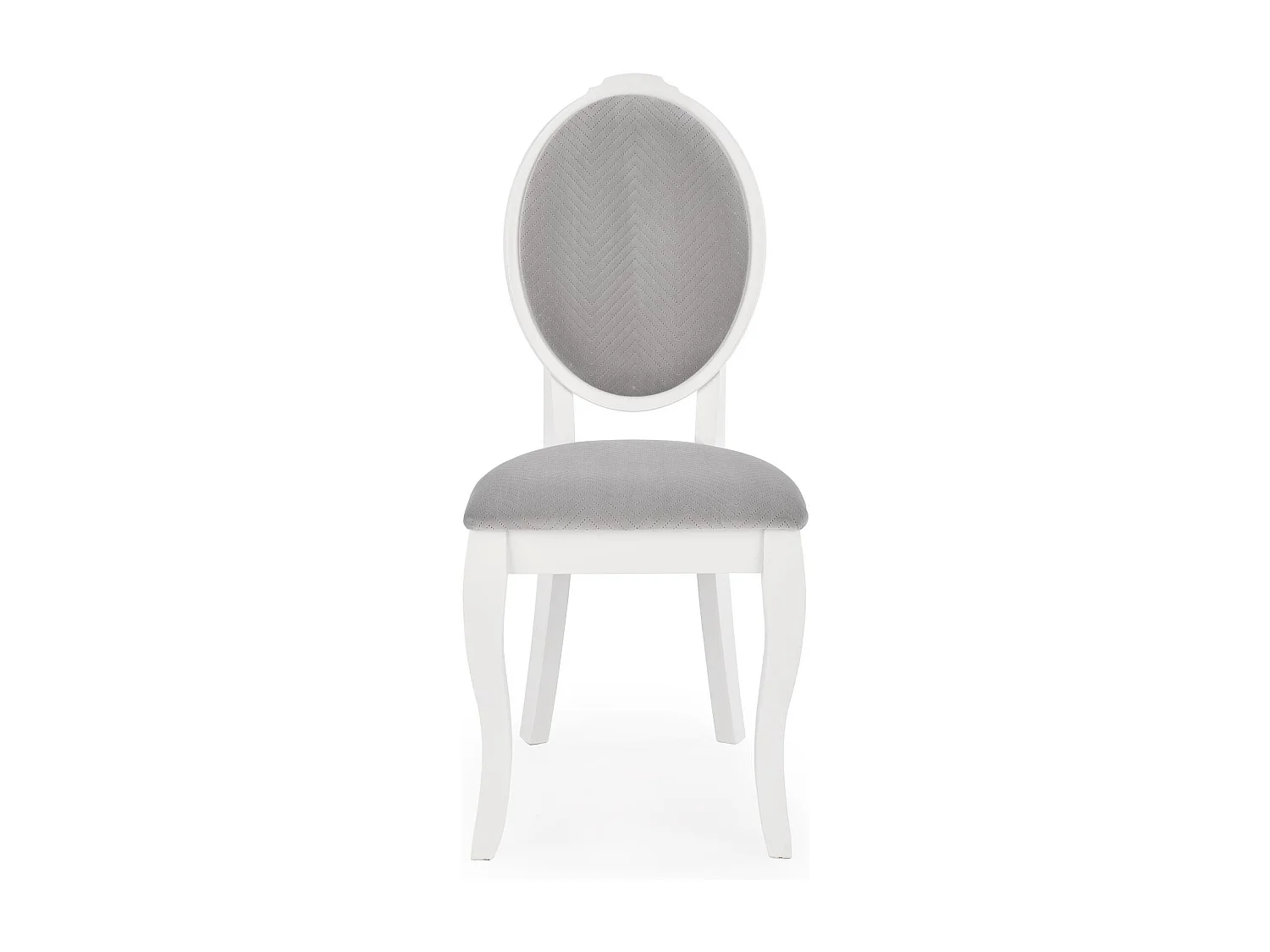 Chaise médaillon blanche et grise en bois Louis