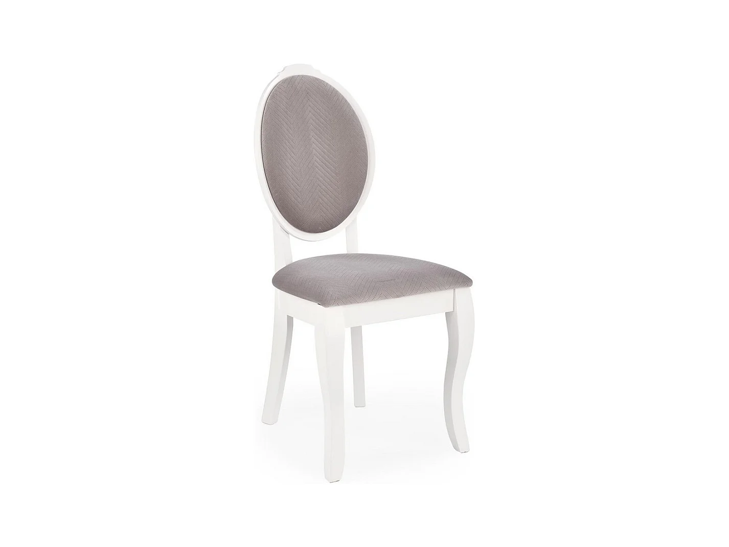 Silla Louis medallón de madera blanca y gris