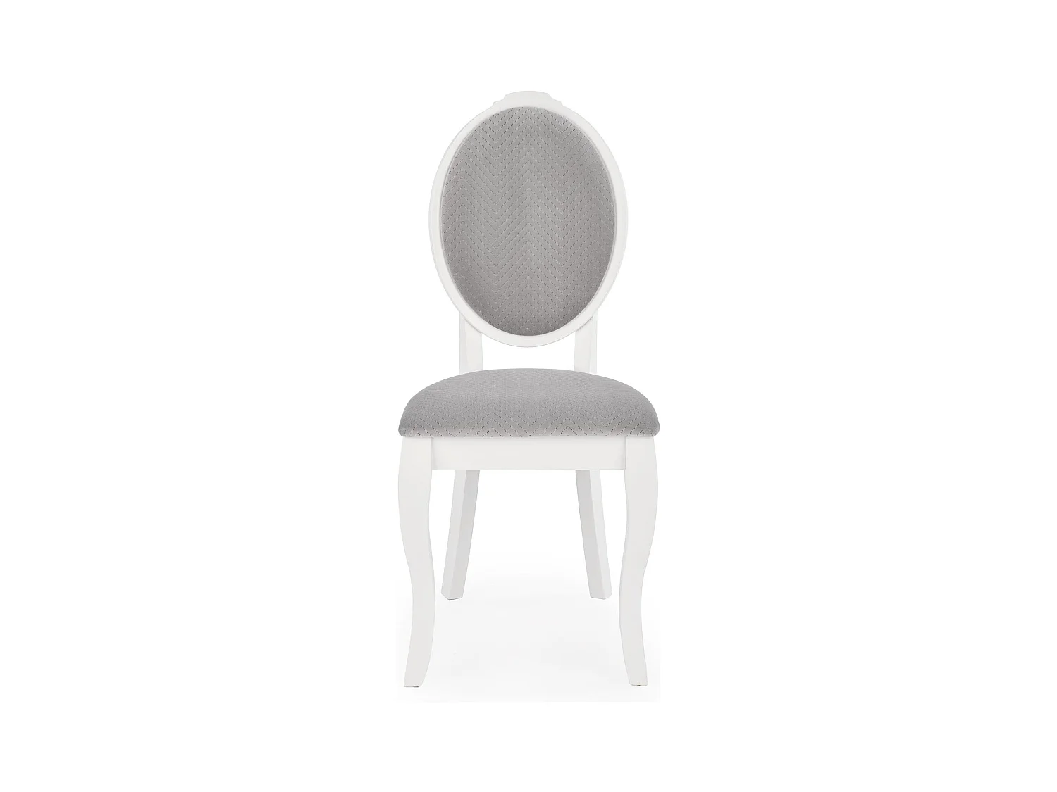 Sedia a medaglione Louis in legno bianco e grigio