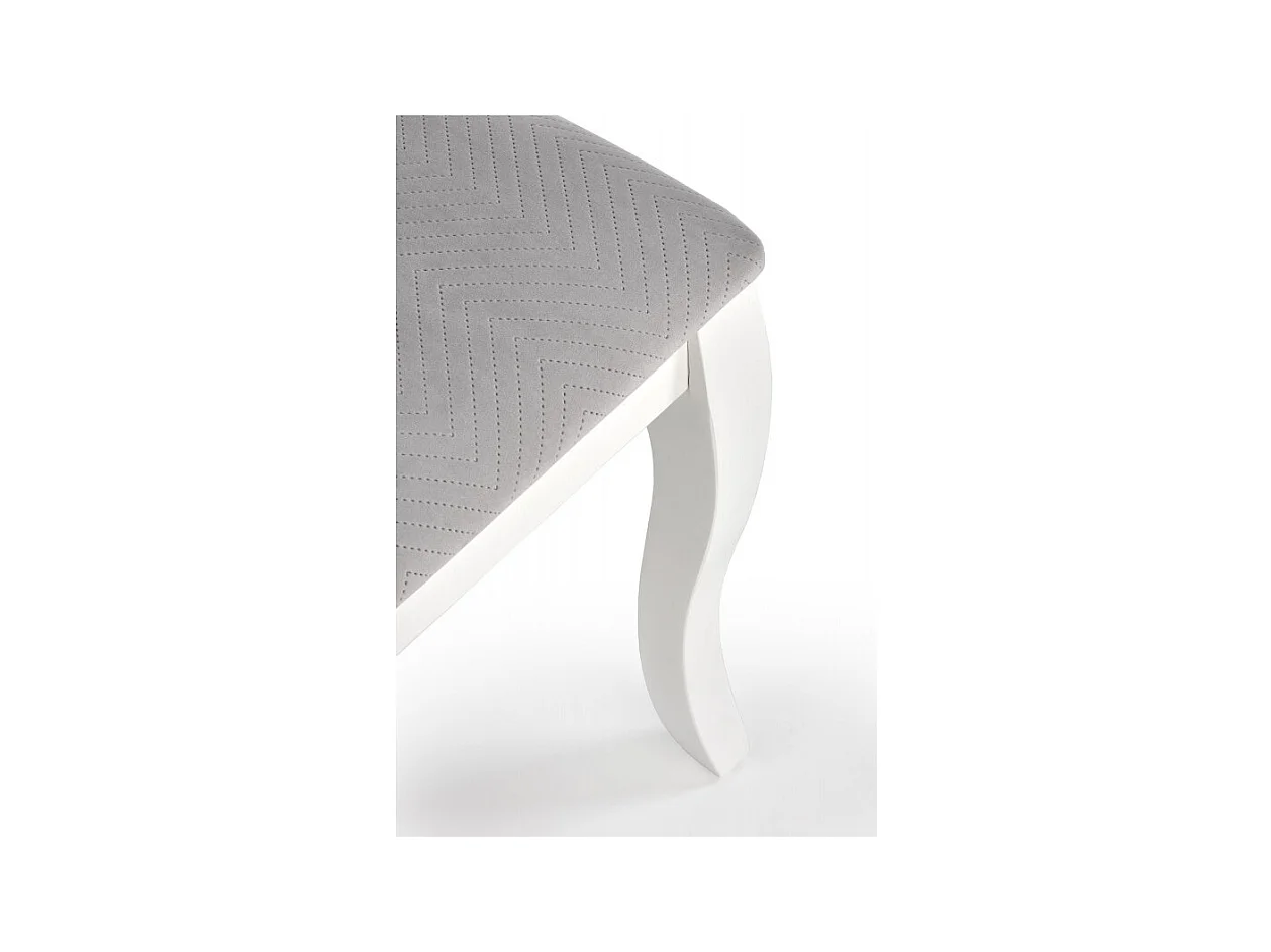 Sedia a medaglione Louis in legno bianco e grigio