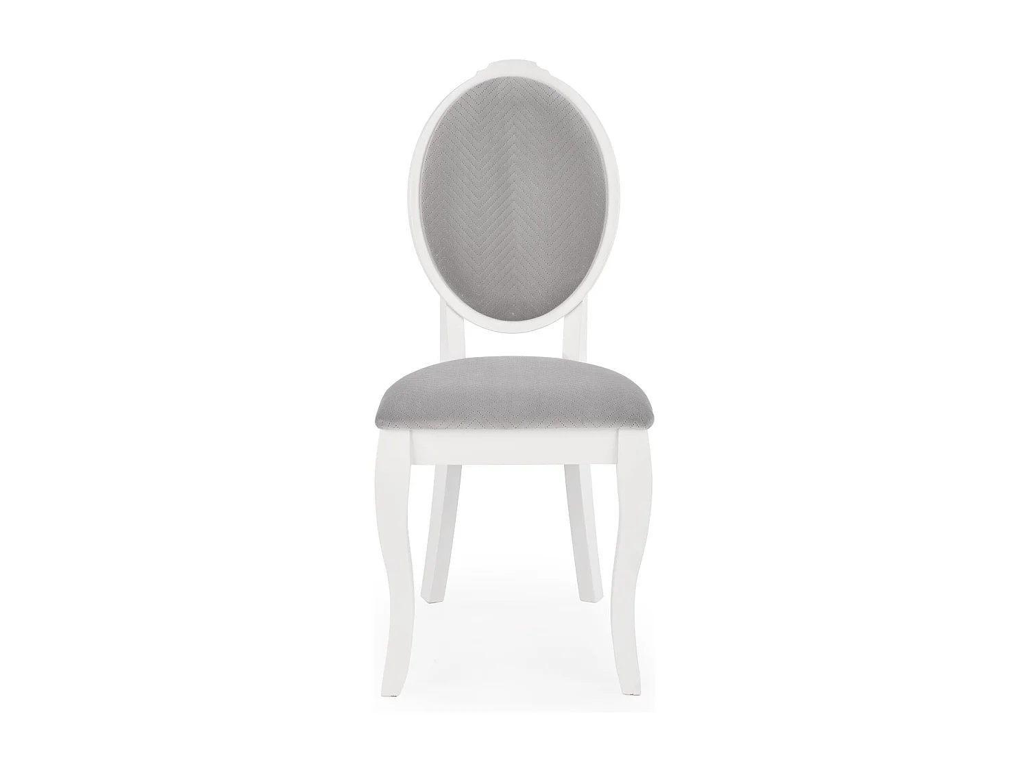 Chaise médaillon blanche et grise en bois Louis