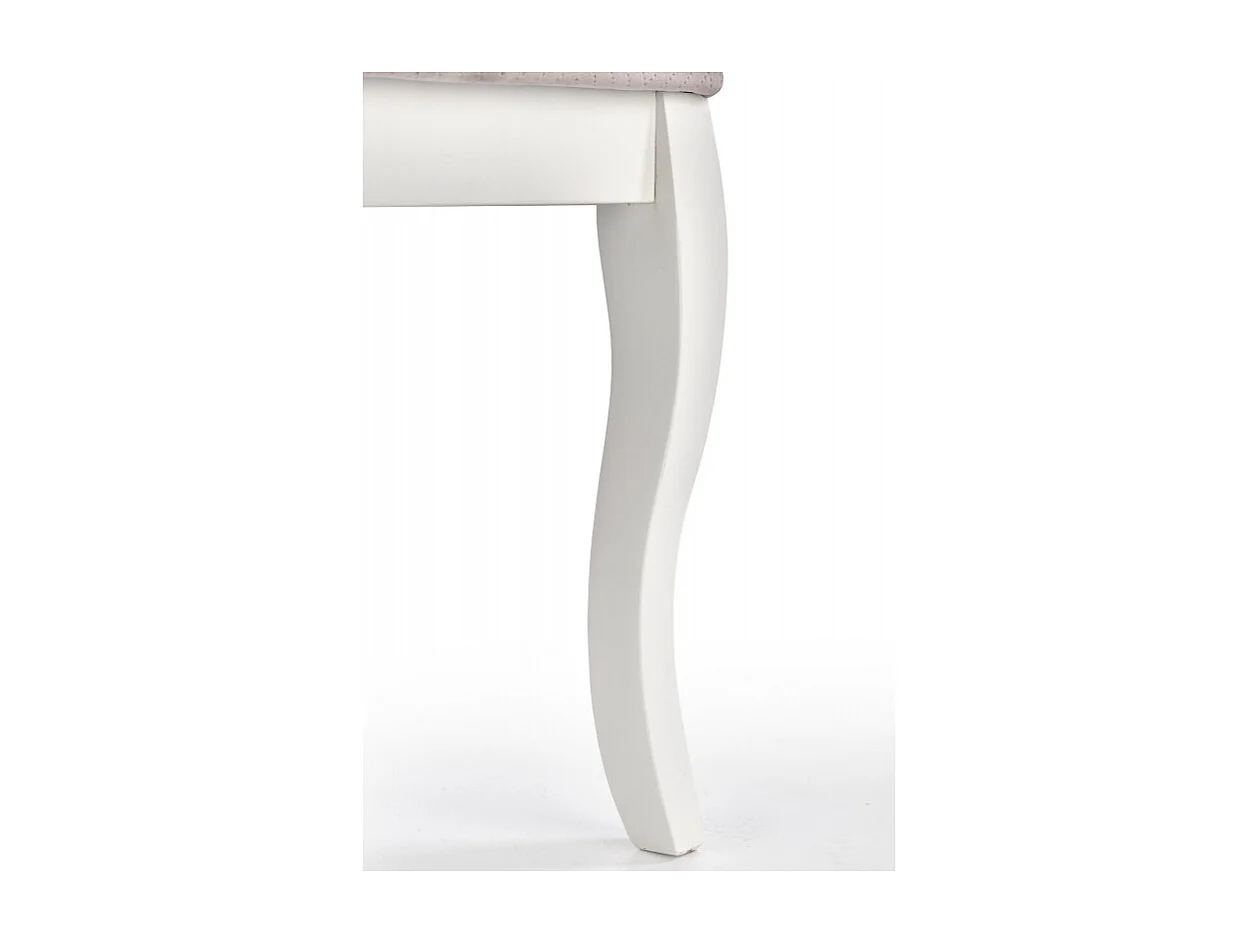 Chaise médaillon blanche et grise en bois Louis