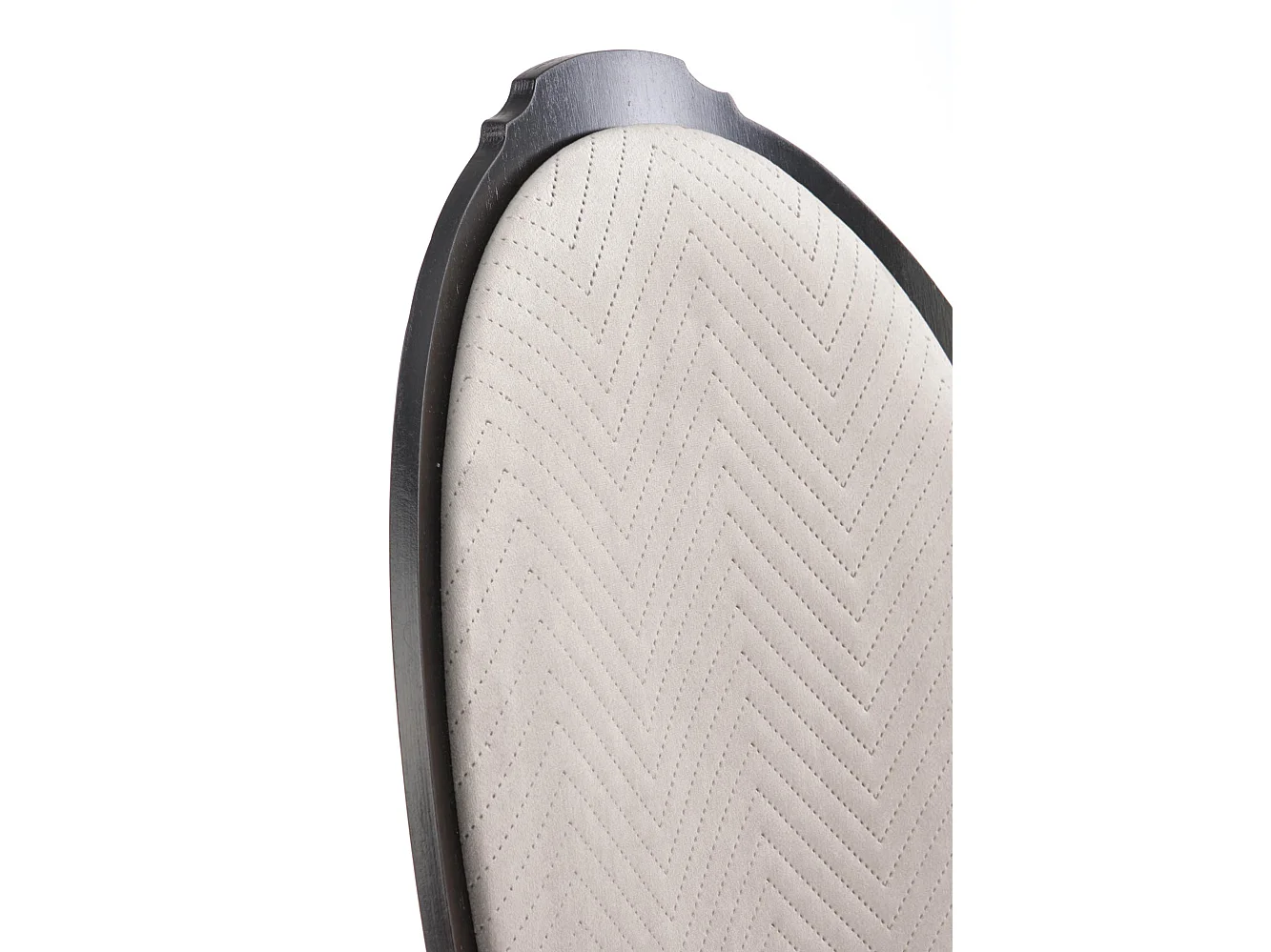 Chaise médaillon noire et beige en bois Louis