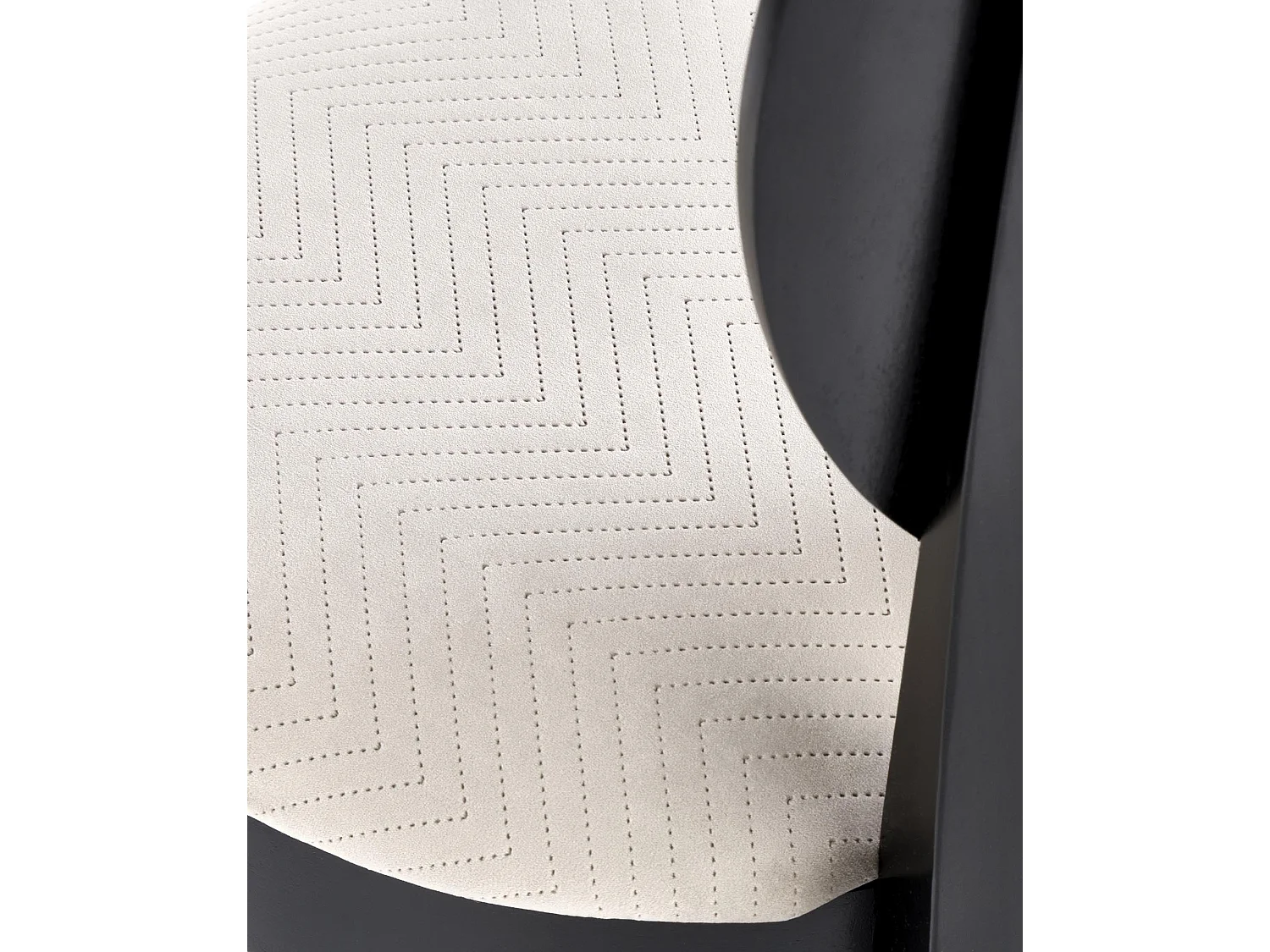 Chaise médaillon noire et beige en bois Louis