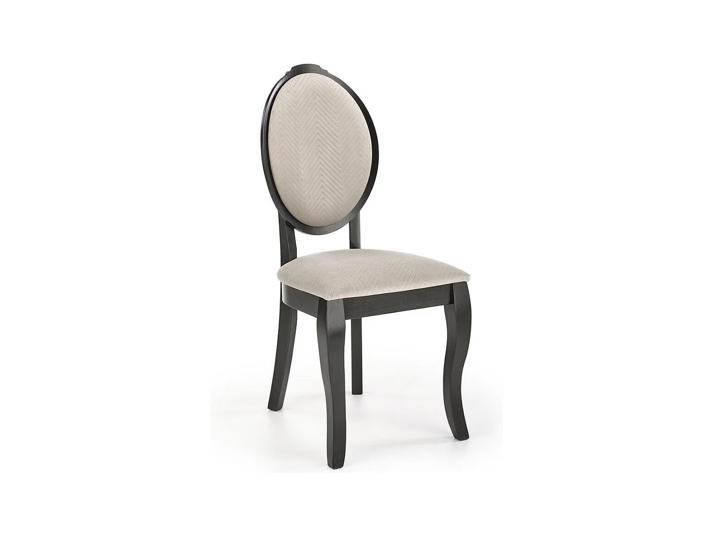Silla medallón negra y beige en madera de Louis
