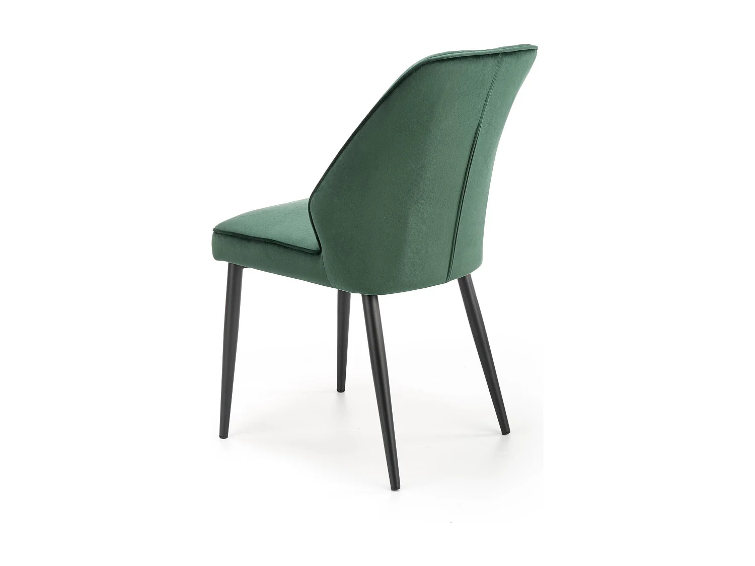 Sedia da pranzo in velluto verde con gambe in metallo nero GALATEE