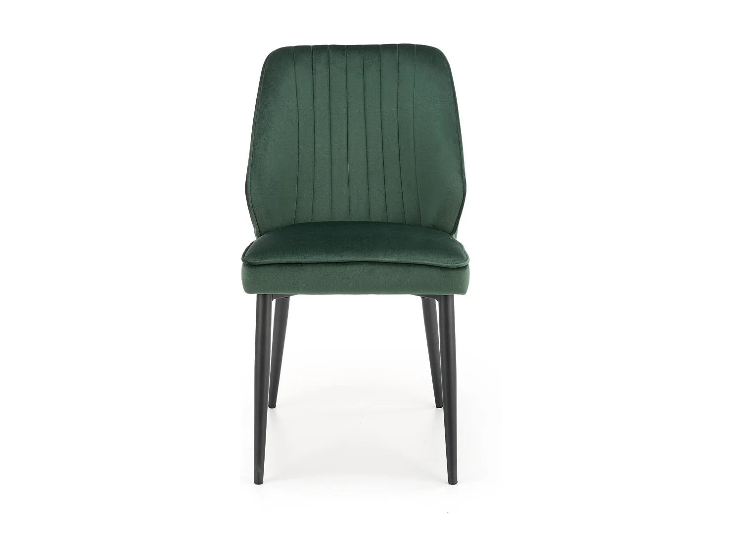 Sedia da pranzo in velluto verde con gambe in metallo nero GALATEE