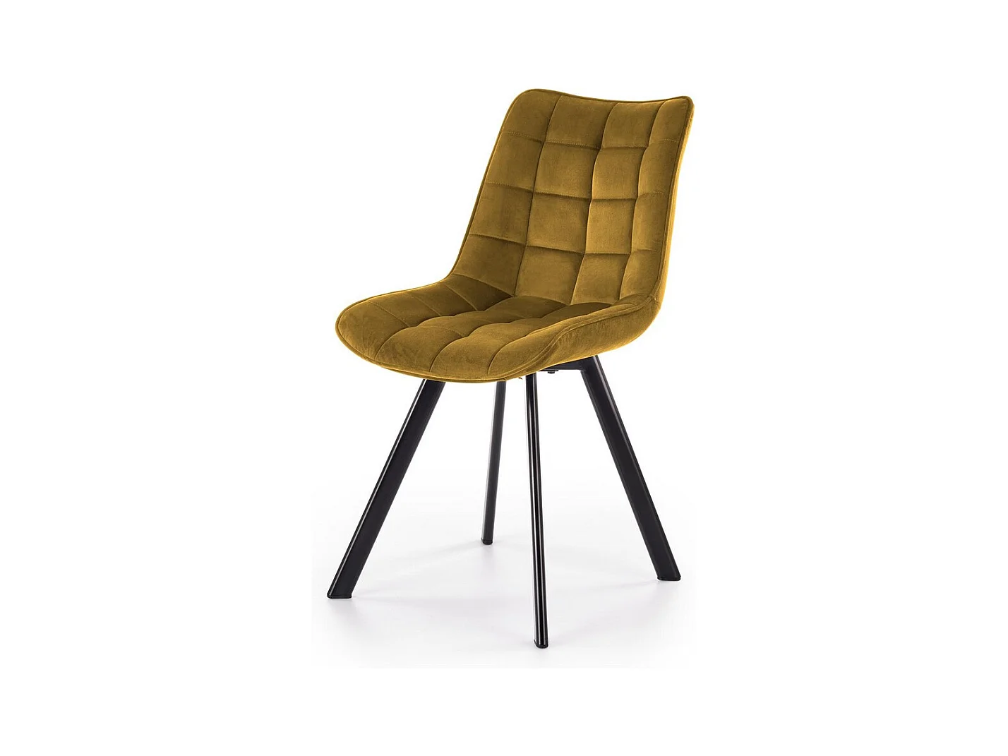 Chaise contemporaine en velours jaune avec pieds en métal noir LIBERTY