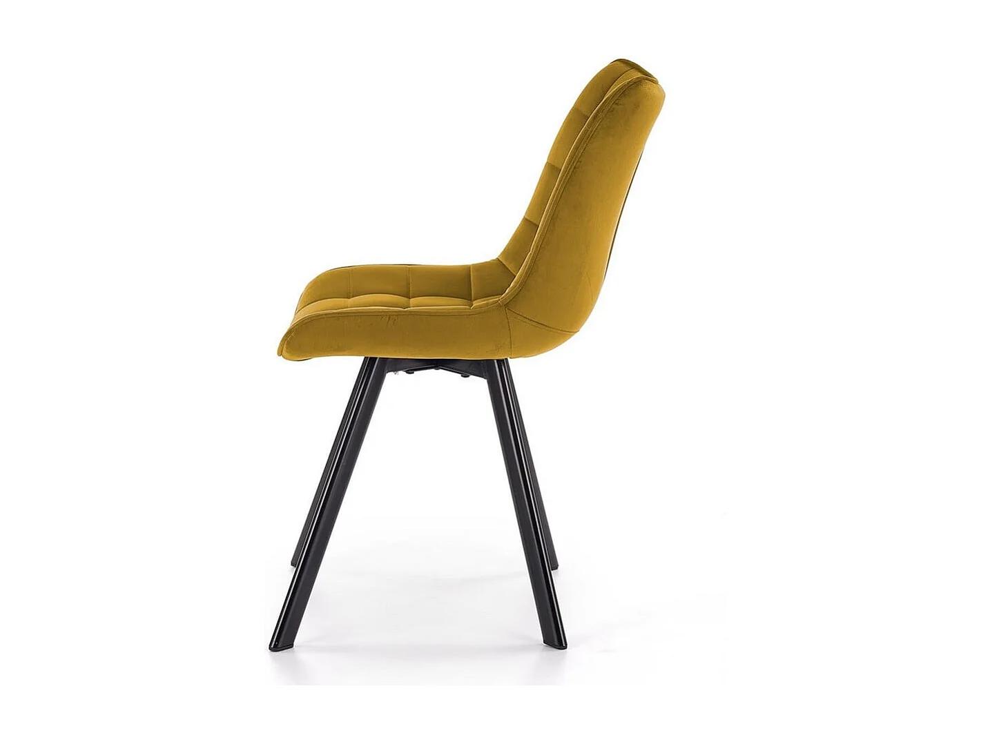 Chaise contemporaine en velours jaune avec pieds en métal noir LIBERTY