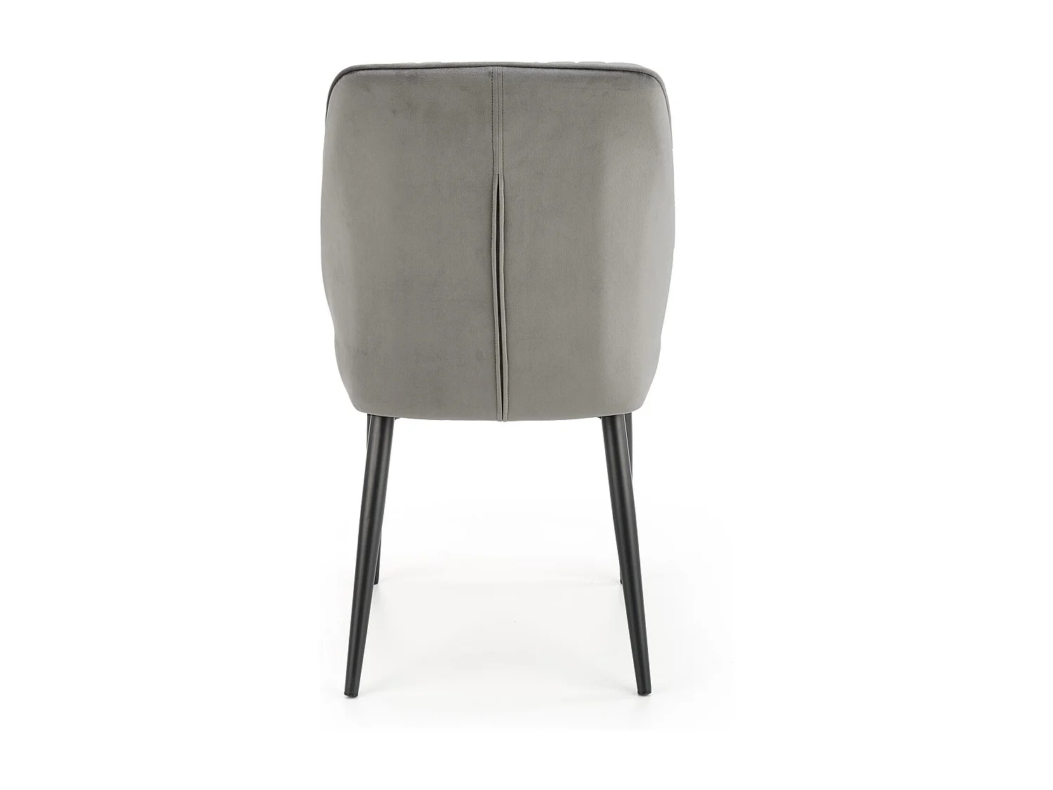 Chaise de salle à manger en velours gris avec pieds en métal noir GALATEE