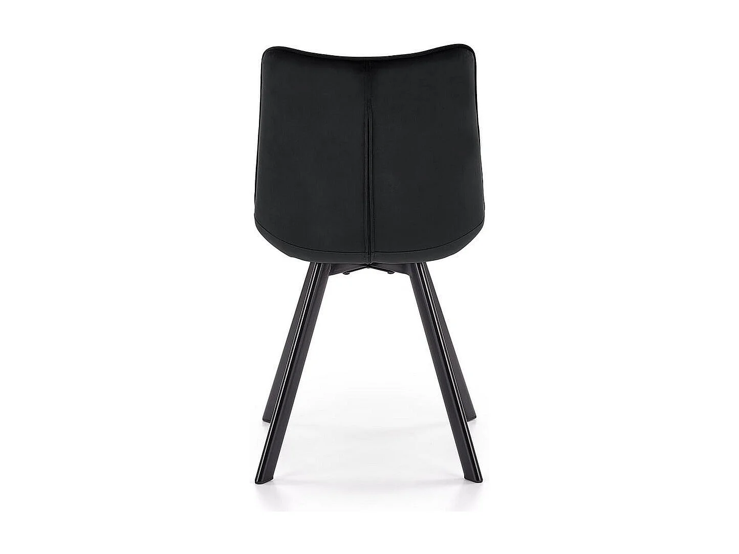 LIBERTY sedia contemporanea in velluto nero con gambe in metallo
