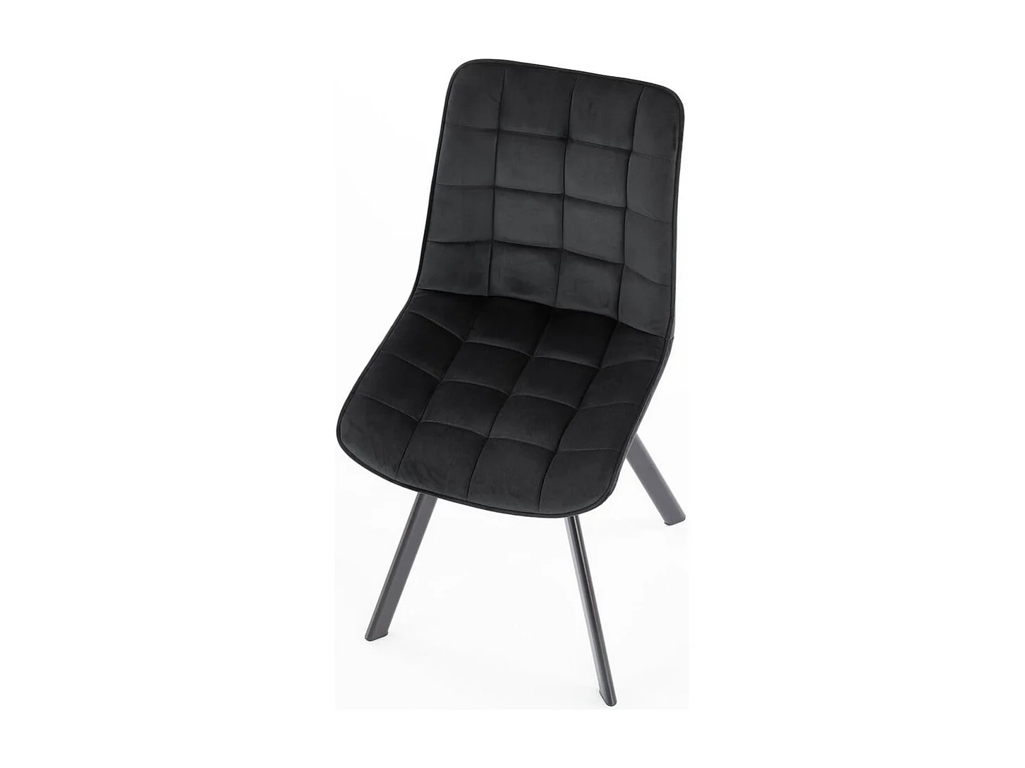 LIBERTY sedia contemporanea in velluto nero con gambe in metallo