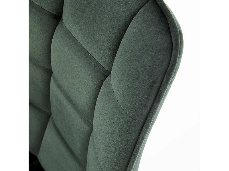 Sedia contemporanea LIBERTY in velluto verde scuro con gambe in metallo nero