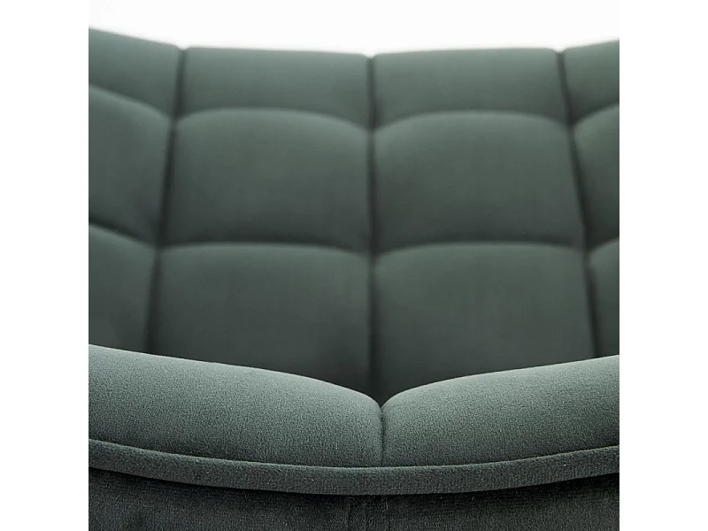 Sedia contemporanea LIBERTY in velluto verde scuro con gambe in metallo nero