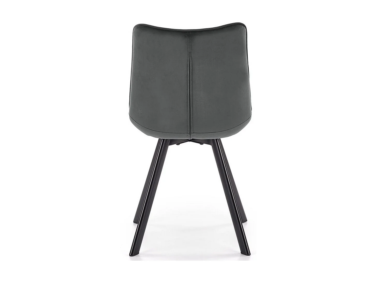 Silla contemporánea de terciopelo gris oscuro con patas de metal negro LIBERTY