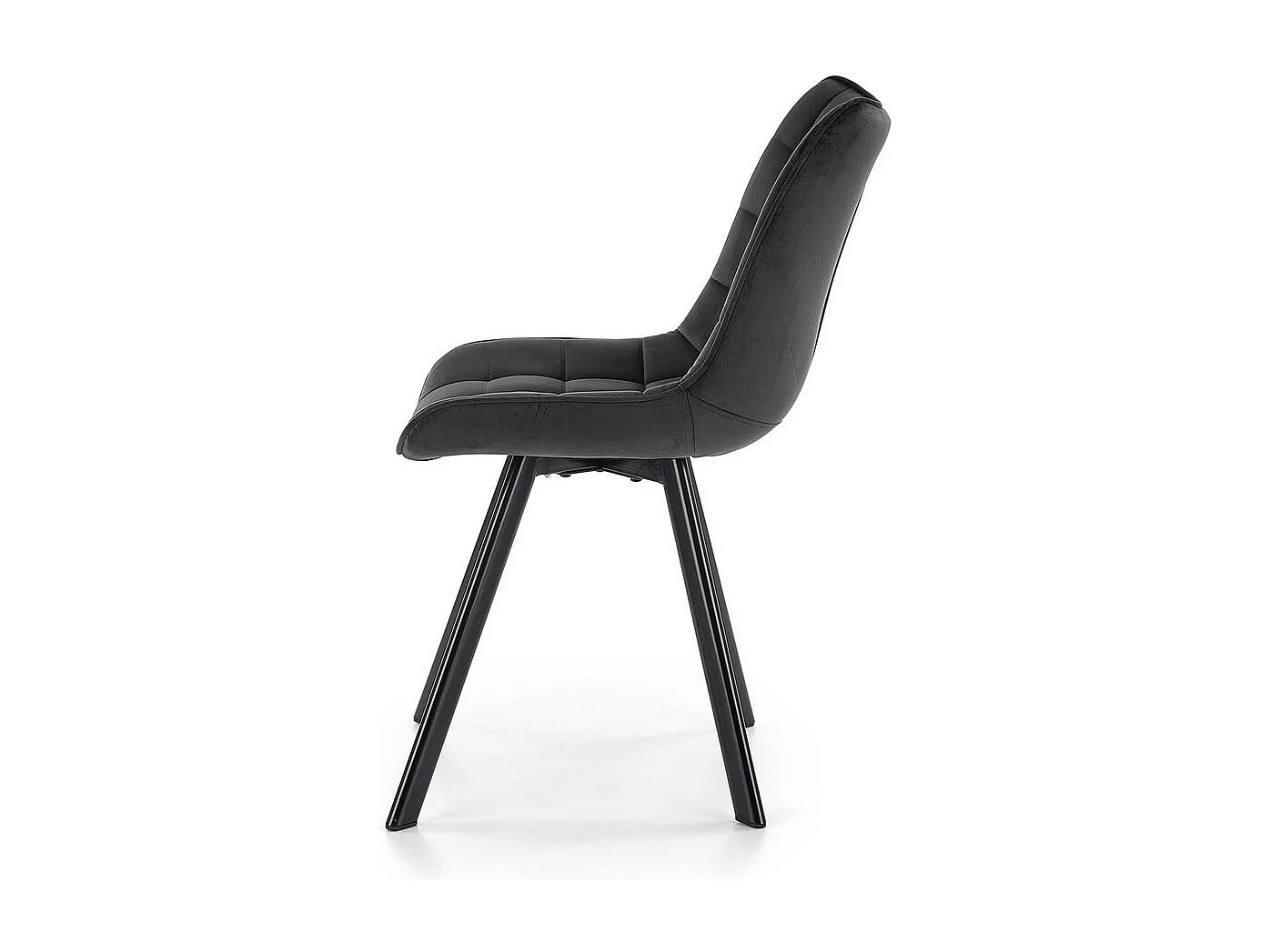 Silla contemporánea de terciopelo gris oscuro con patas de metal negro LIBERTY