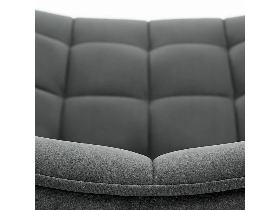 Chaise contemporaine en velours gris foncé avec pieds en métal noir LIBERTY