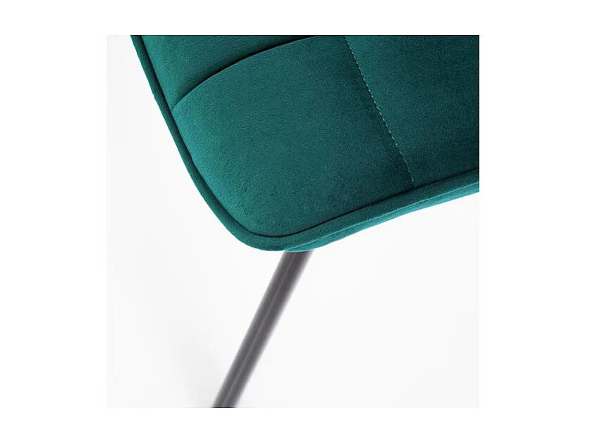 Chaise design velours turquoise pieds en métal noir Liberty