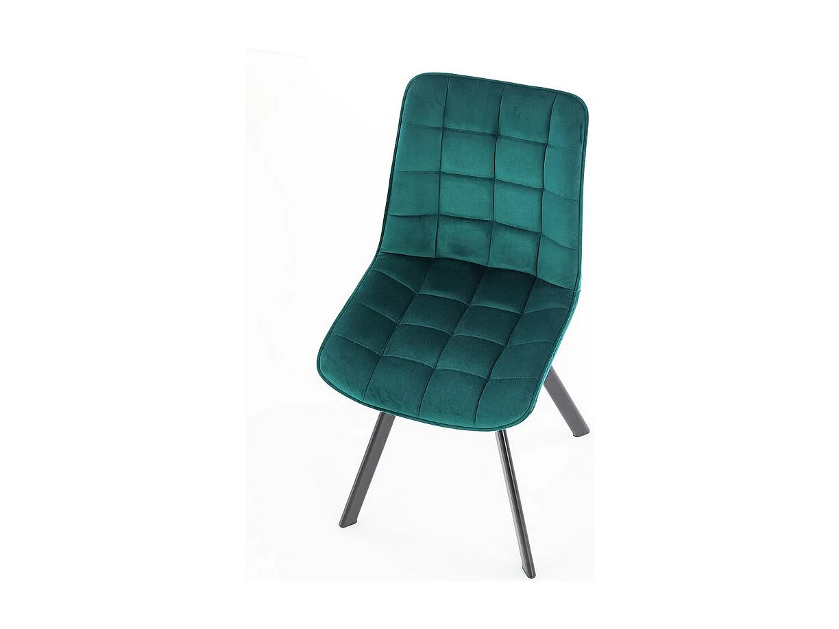 Chaise design velours turquoise pieds en métal noir Liberty