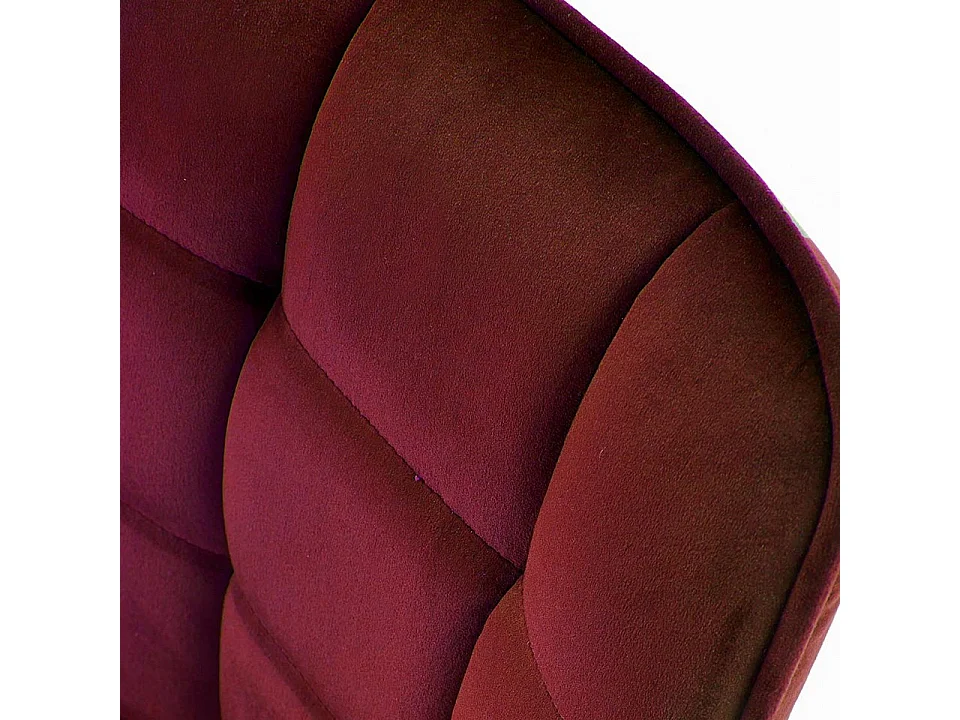 Sedia contemporanea in velluto bordeaux con gambe in metallo nero LIBERTY