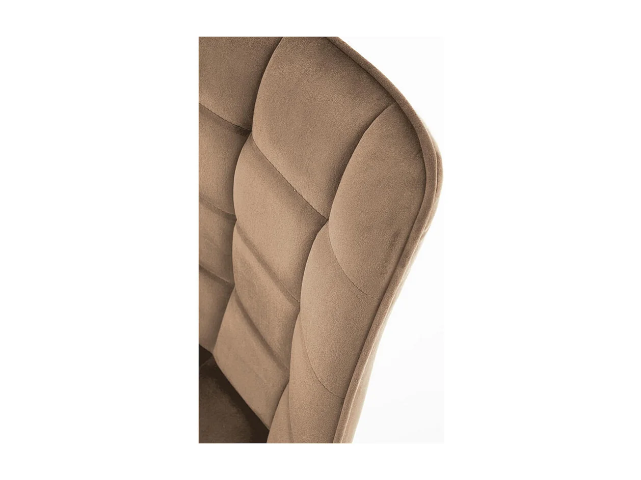 Chaise design velours beige pieds en métal noir Liberty