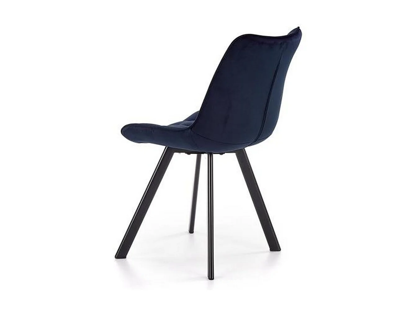 Chaise contemporaine en velours bleu avec pieds en métal noir LIBERTY