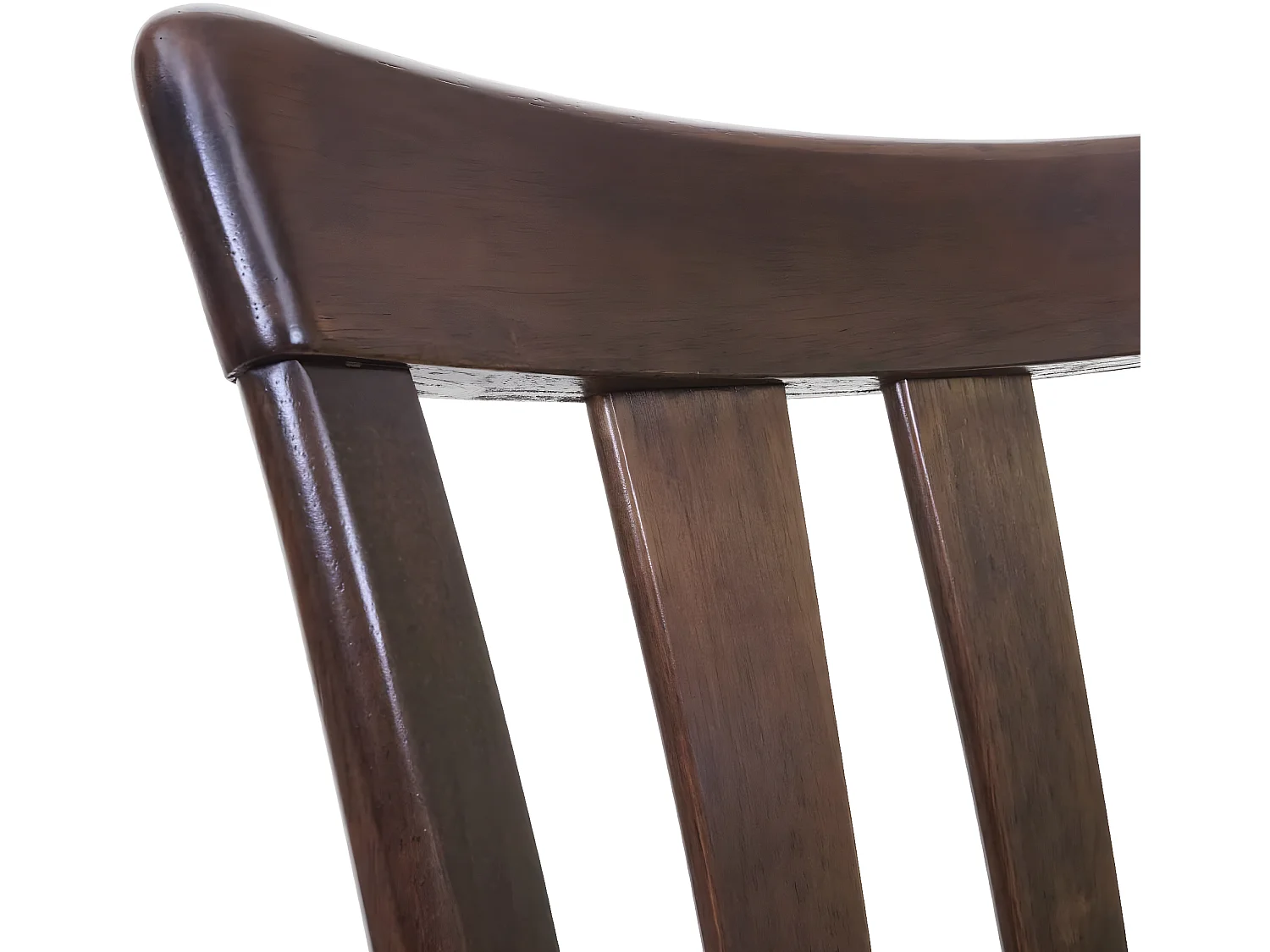 Lot de 2 chaises de salle à manger en bois massif marron foncé et assise en tissu crème CDS04465