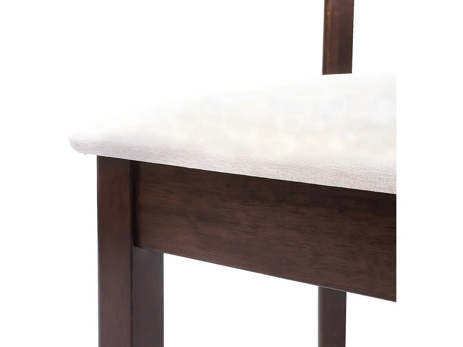 Lot de 2 chaises de salle à manger en bois massif marron foncé et assise en tissu crème CDS04465