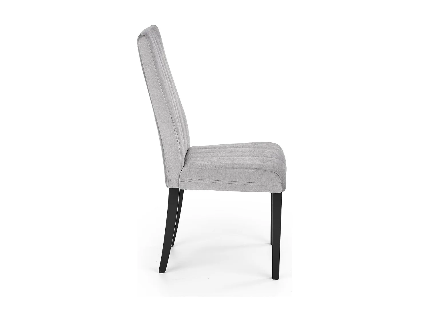 Silla de comedor de terciopelo gris con patas de madera maciza de haya pintada de negro HAYA