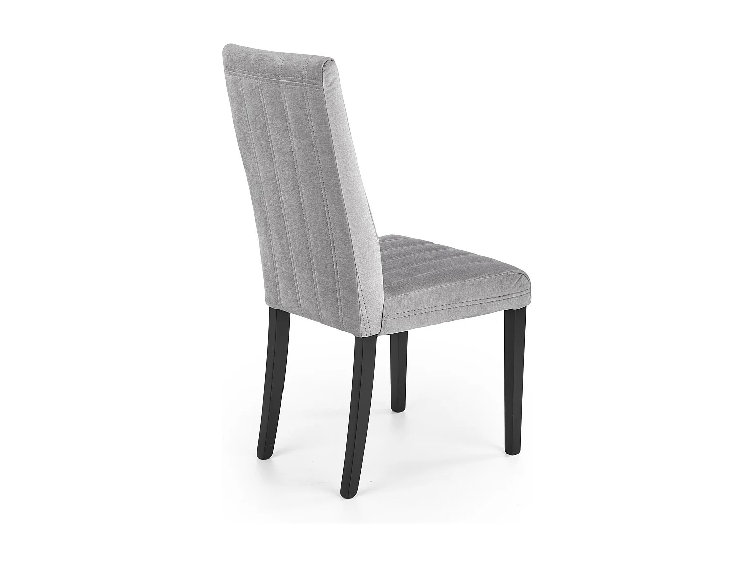 Silla de comedor de terciopelo gris con patas de madera maciza de haya pintada de negro HAYA