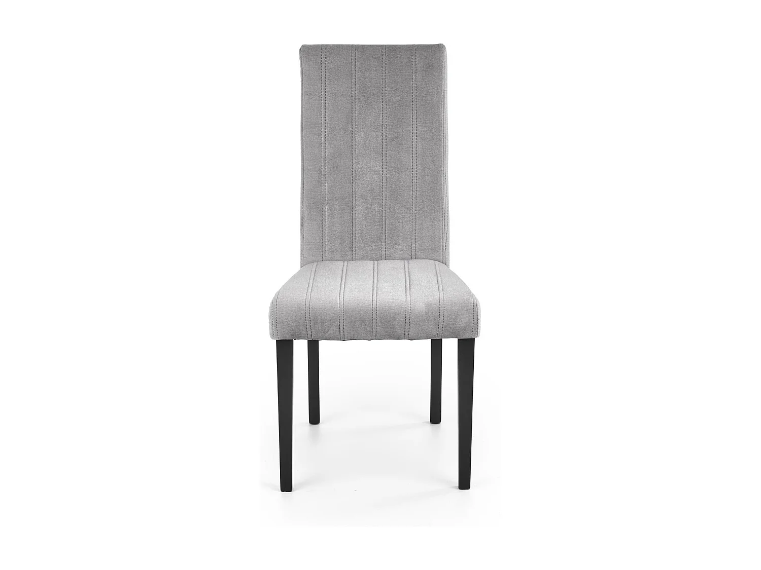 Chaise de salle à manger en velours gris avec pieds en bois de hêtre massif peints en noir BEECH