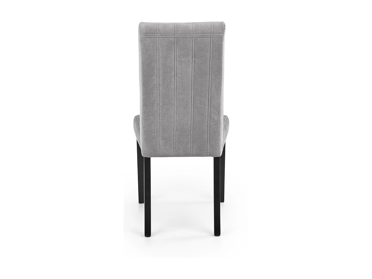 Chaise de salle à manger en velours gris avec pieds en bois de hêtre massif peints en noir BEECH