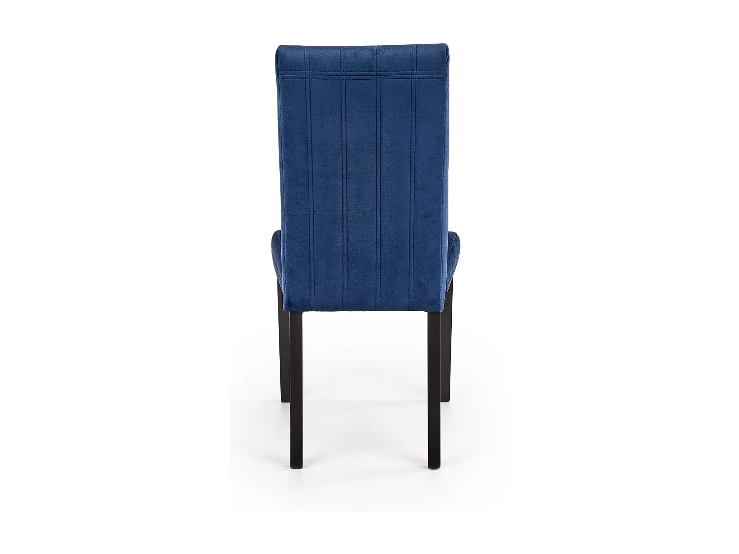 Chaise de salle à manger en velours bleu avec pieds en bois de hêtre massif peints en noir BEECH