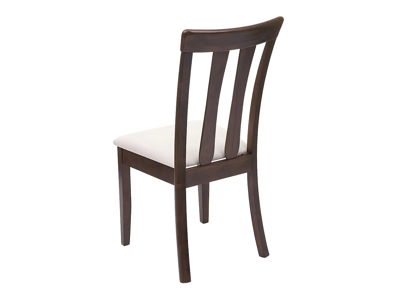 Lot de 6 chaises de salle à manger en bois massif marron foncé et assise en tissu crème CDS04664