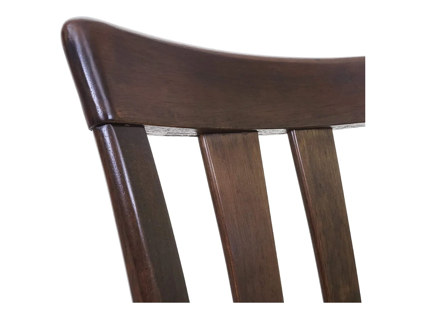 Lot de 6 chaises de salle à manger en bois massif marron foncé et assise en tissu crème CDS04664