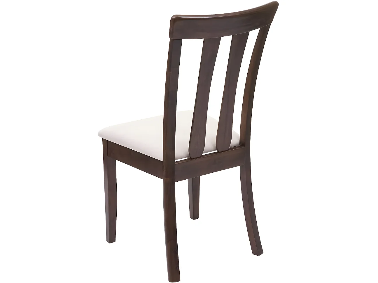 Lot de 6 chaises de salle à manger en bois massif marron foncé et assise en tissu crème CDS04664