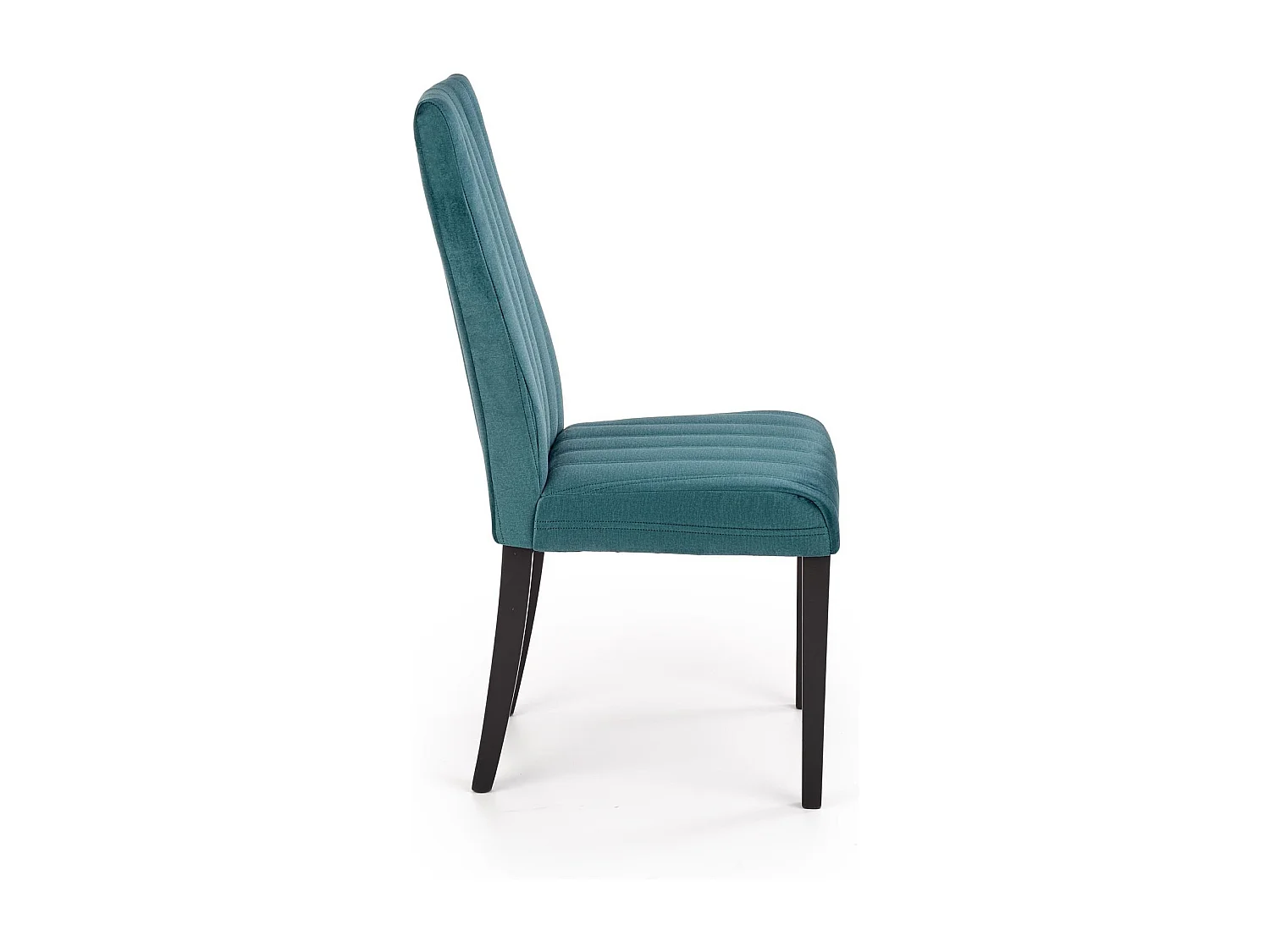 Silla de comedor de terciopelo verde oscuro con patas de madera maciza de haya pintada de negro HAYA