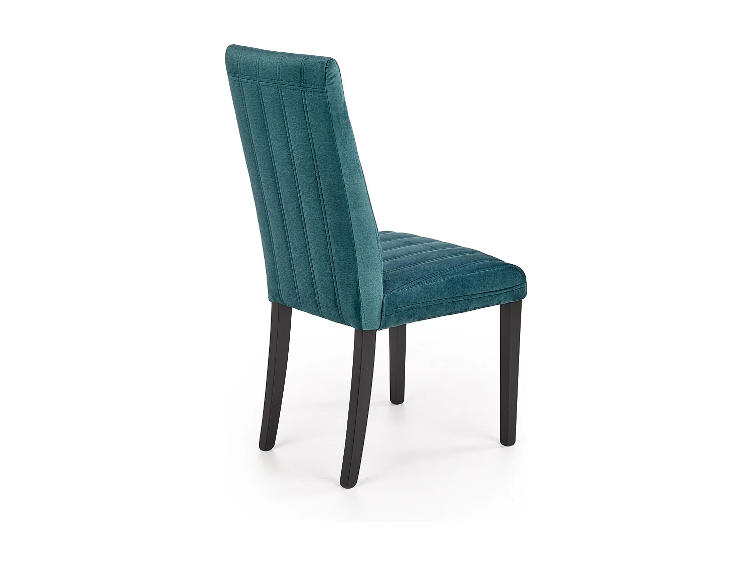 Silla de comedor de terciopelo verde oscuro con patas de madera maciza de haya pintada de negro HAYA