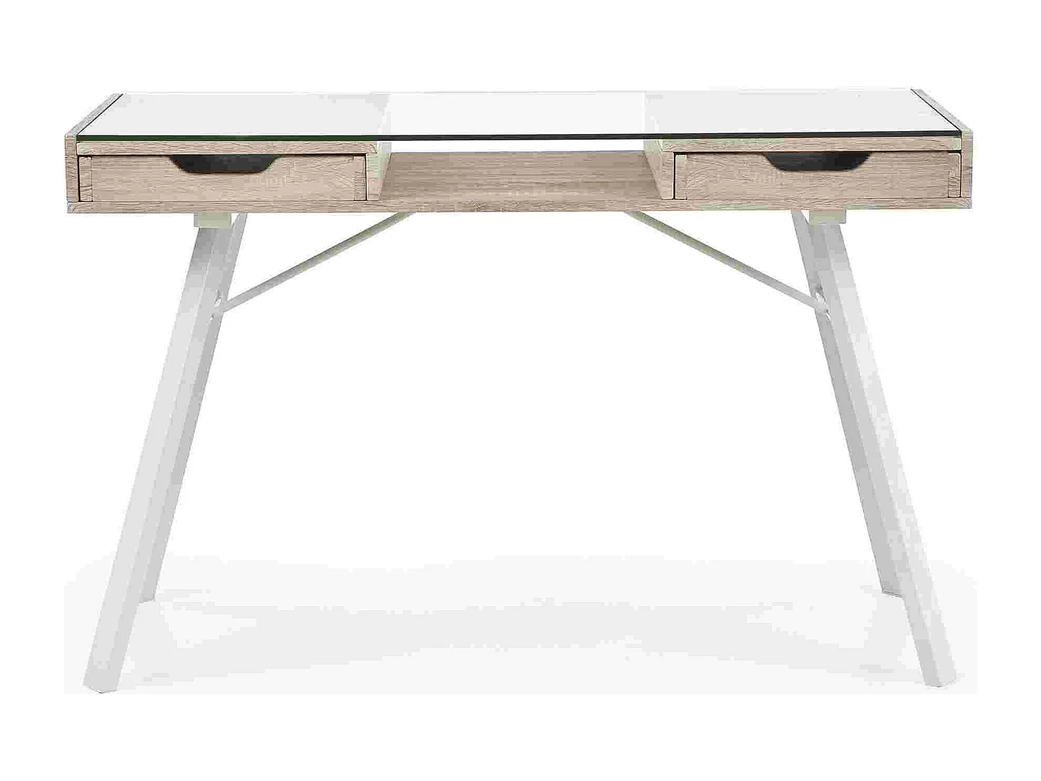 Bureau scandinave avec plateau verre Leo