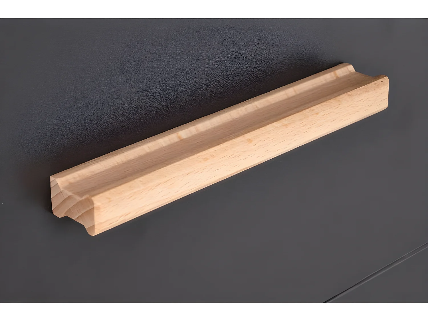 Bureau industriel anthracite et bois 2 tiroirs Vitim