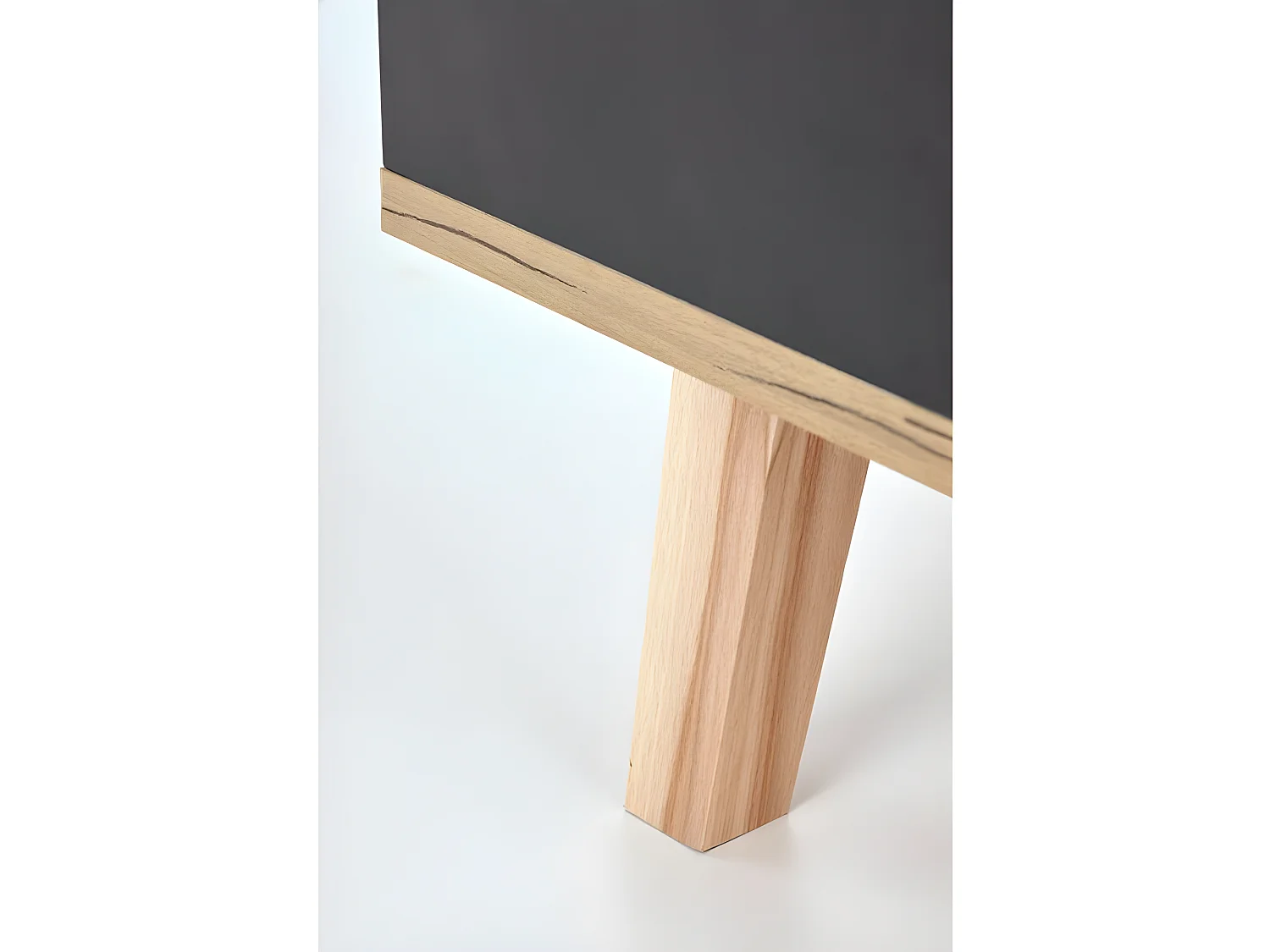 Bureau industriel anthracite et bois 2 tiroirs Vitim