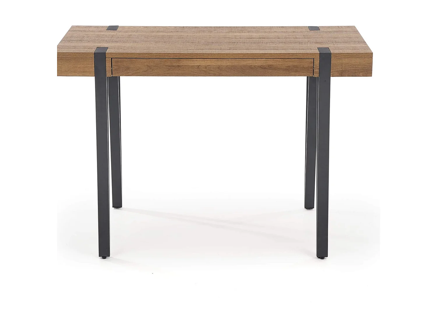 Escritorio de 110 x 55 cm con tablero de aspecto nogal y patas de pasador de acero FUN negro