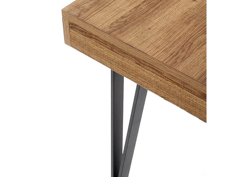 Escritorio de 110 x 55 cm con tablero de aspecto nogal y patas de pasador de acero FUN negro