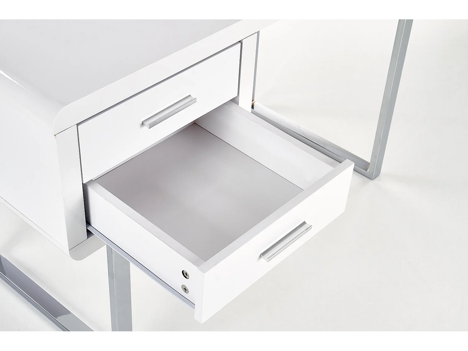 Escritorio de diseño Tobias blanco de doble cajón