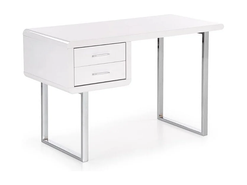 Bureau design double tiroirs blanc Tobias