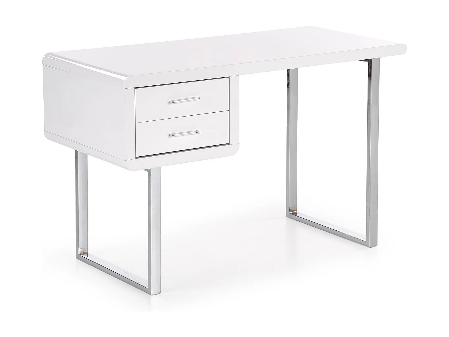 Bureau design double tiroirs blanc Tobias