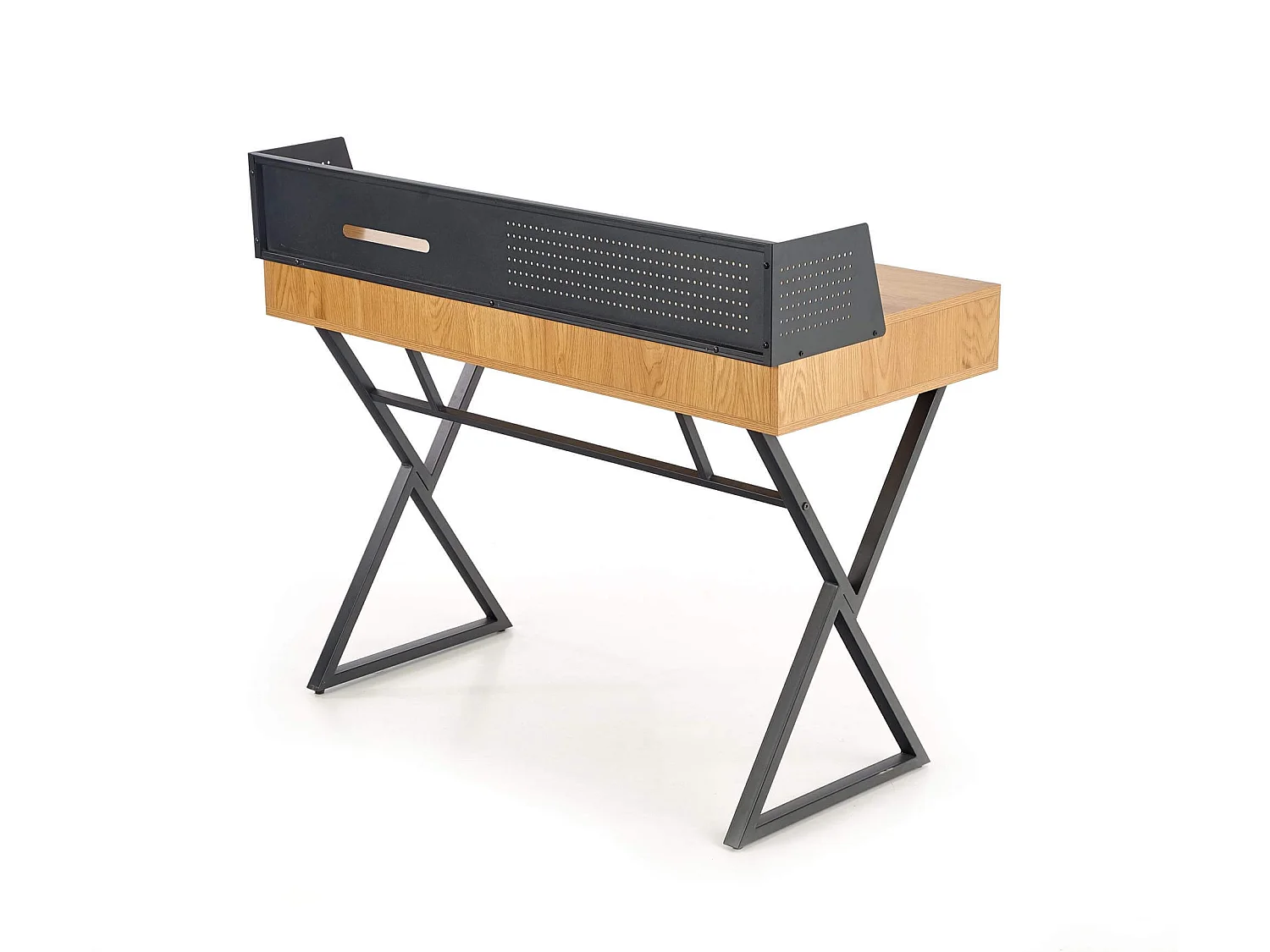 Scrivania in stile industriale 110 x 50 cm in rovere dorato e metallo nero WORKER