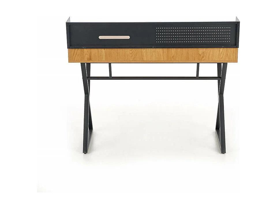 Scrivania in stile industriale 110 x 50 cm in rovere dorato e metallo nero WORKER